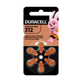 PILHA PARA APARELHO AUDITIVO 312 DURACELL COM 6 UNIDADES