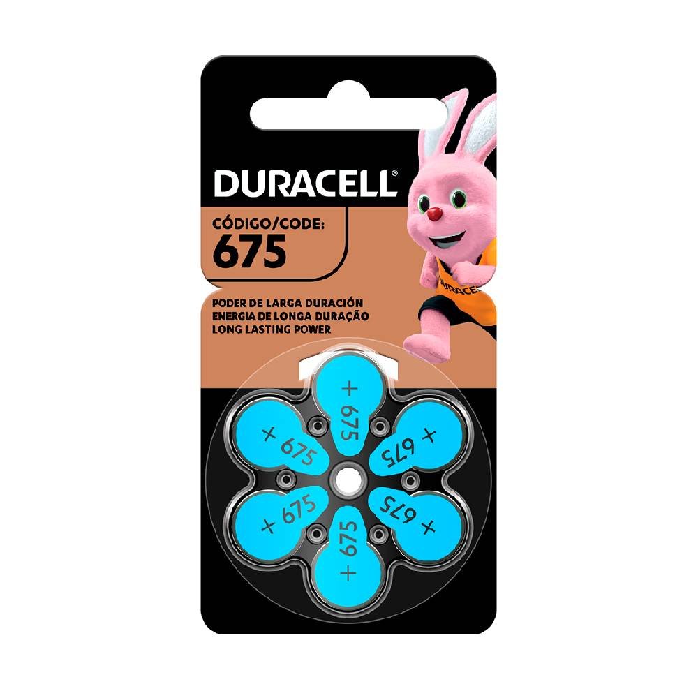 Pilha Para Aparelho Auditivo 675 Duracell Com 6 Unidades