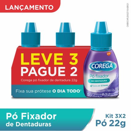 FIXADOR DE DENTADURA COREGA PÓ 22G LEVE 3 PAGUE 2