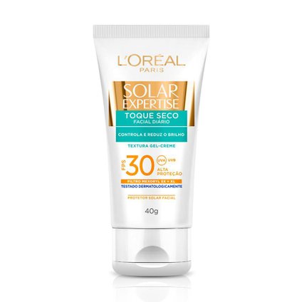PROTETOR SOLAR FACIAL L'ORÉAL PARIS SOLAR EXPERTISE TOQUE SECO FPS 30 40G