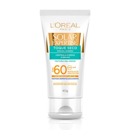 PROTETOR SOLAR FACIAL L'ORÉAL PARIS SOLAR EXPERTISE TOQUE SECO FPS 60 40G