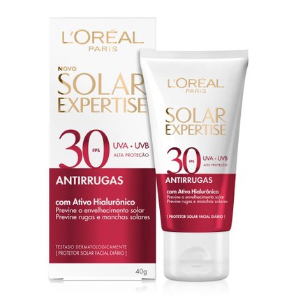 PROTETOR SOLAR FACIAL L'ORÉAL PARIS SOLAR EXPERTISE ANTIRRUGAS FPS30 40G