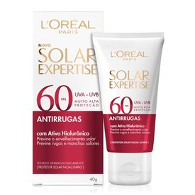 PROTETOR SOLAR FACIAL L'ORÉAL PARIS SOLAR EXPERTISE ANTIRRUGAS FPS 60 40G