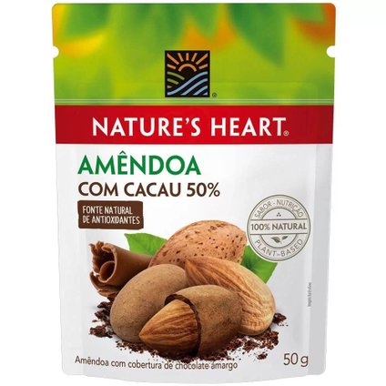 SNACK NATURES HEART CACAU E AMÊNDOA 50G