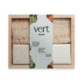 KIT PANVEL VERT COM 1 SABONETE ESFOLIANTE E 1 SABONETE HIDRATANTE + ESPONJA VEGETAL