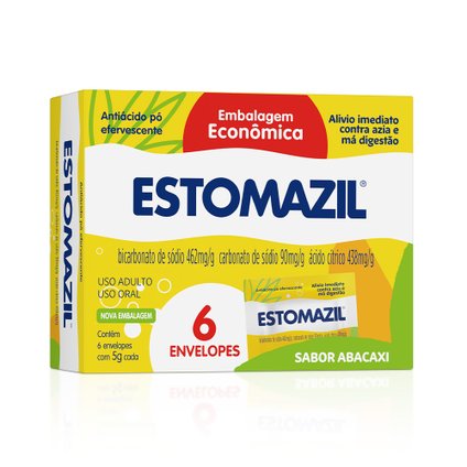 ANTIÁCIDO ESTOMAZIL PÓ EFERVESCENTE ABACAXI 6 SACHÊS
