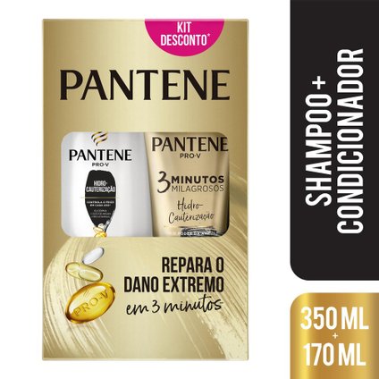 KIT PANTENE HIDRO-CAUTERIZAÇÃO SHAMPOO 350ML + CONDICIONADOR 3 MINUTOS MILAGROSOS 170ML