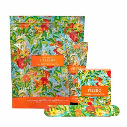 KIT PHEBO ORIGENS MANDARINA ASIÁTICA CREME MÃOS 50ML + SABONETE BARRA 100G + LIXA PARA UNHAS