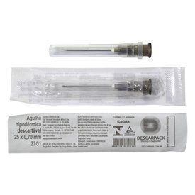 AGULHA HIPODÉRMICA DESCARTÁVEL DESCARPACK 25X 0,7MM