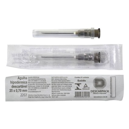 AGULHA HIPODÉRMICA DESCARTÁVEL DESCARPACK 25X 0,7MM