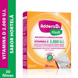 ADDERA D3 FLASH 2000UI SABOR HORTELÃ 30 FILMES