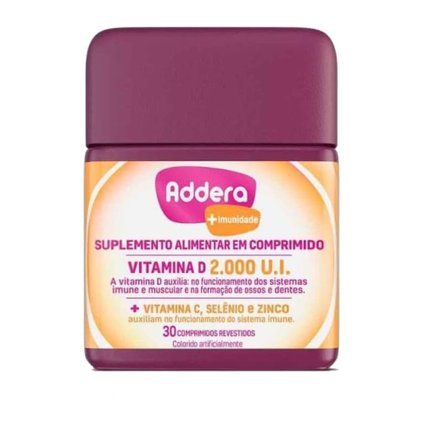 VITAMINA D 2.000 U.I. ADDERA + IMUNIDADE 30 COMPRIMIDOS REVESTIDOS