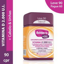 Vitamina D 2.000 U.i. Addera + Cabelo E Unhas 90 Comprimidos Revestidos