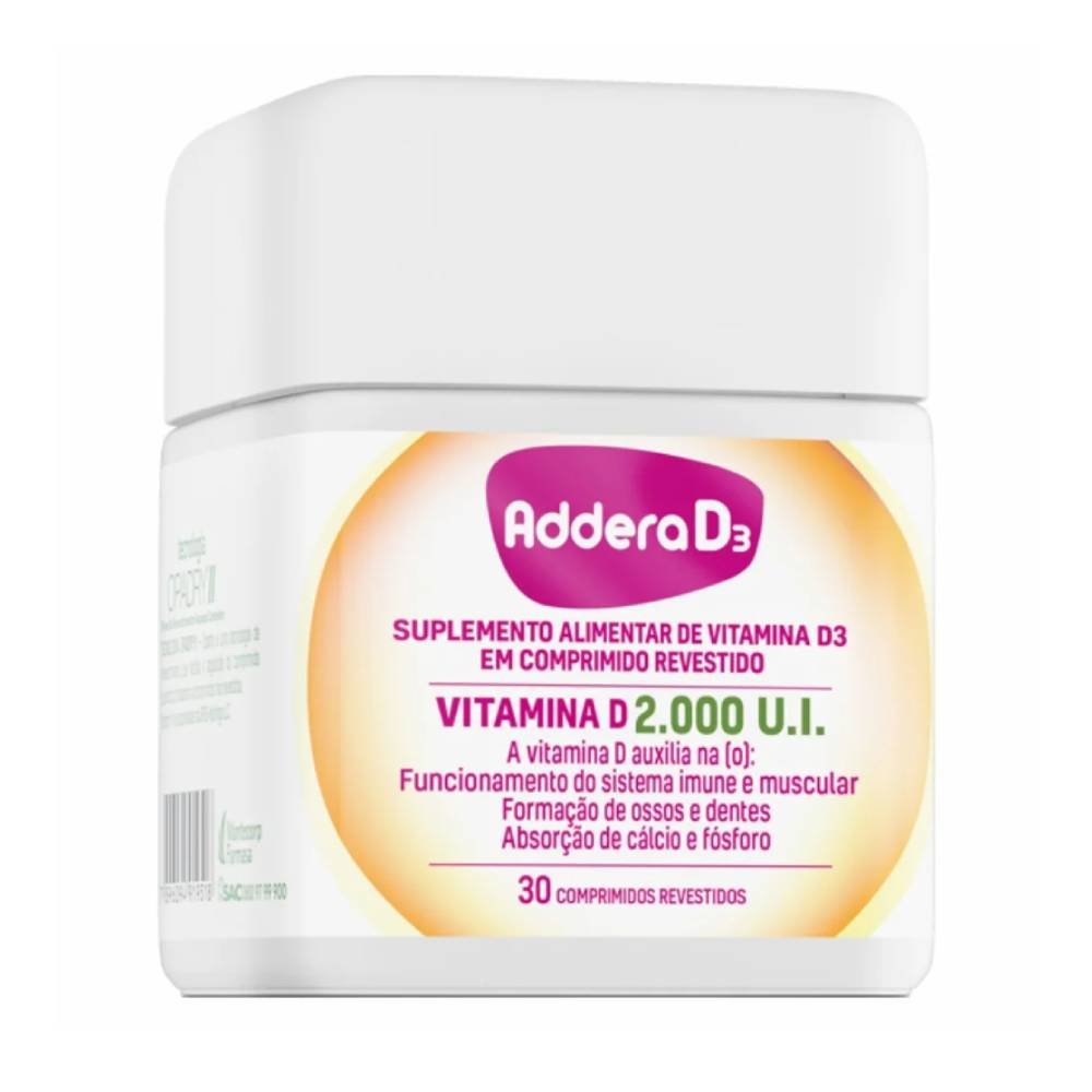 Vitamina D 2.000ui Addera D3 30 Comprimidos Revestidos