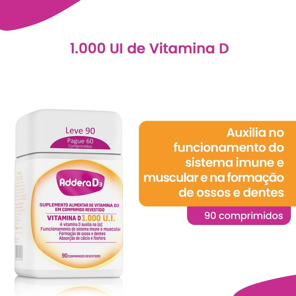 ADDERA D3 1000UI 90 COMPRIMIDOS REVESTIDOS