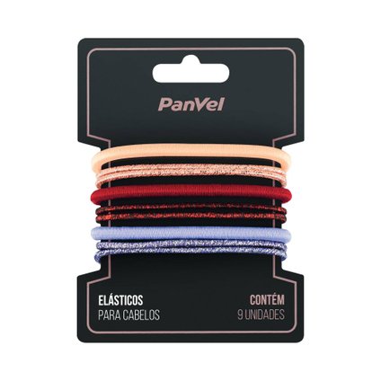 ELÁSTICO PARA CABELOS METALIZADO PANVEL ACESSÓRIOS COLEÇÃO BOHO COM 9 UNIDADES