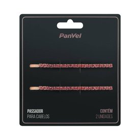 PASSADOR PARA CABELOS COM PEDRARIA ROSA PANVEL ACESSÓRIOS COLEÇÃO BOHO COM 2 UNIDADES