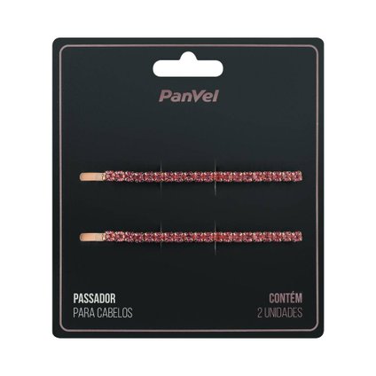 PASSADOR PARA CABELOS COM PEDRARIA ROSA PANVEL ACESSÓRIOS COLEÇÃO BOHO COM 2 UNIDADES