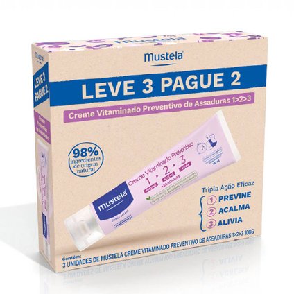 CREME VITAMINADO PREVENTIVO PARA ASSADURAS MUSTELA 123 110G 3 UNIDADES