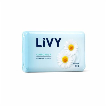 SABONETE BARRA LIVY CAMOMILA HIDRATA E ACALMA 85G