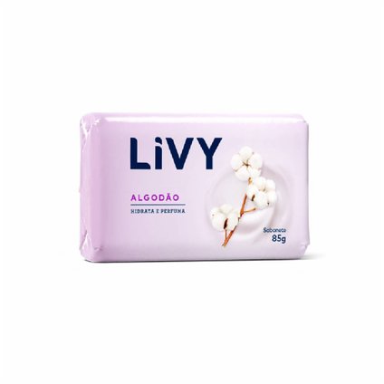 SABONETE BARRA LIVY ALGODÃO HIDRATA E PERFUMA 85G