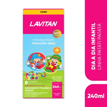 MULTIVITAMÍNICO INFANTIL LAVITAN SOLUÇÃO ORAL SABOR TUTTI FRUTTI COM 240ML