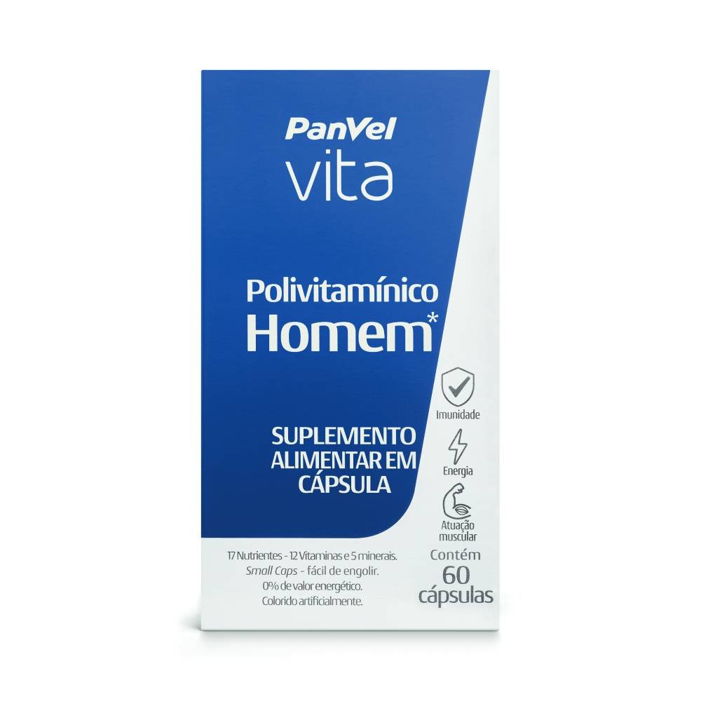 POLIVITAMÍNICO HOMEM PANVEL VITA 60 CÁPSULAS