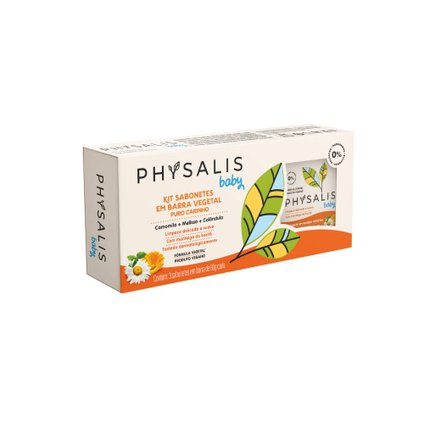 KIT SABONETE EM BARRA PHYSALIS BABY PURO CARINHO 3 UNIDADES