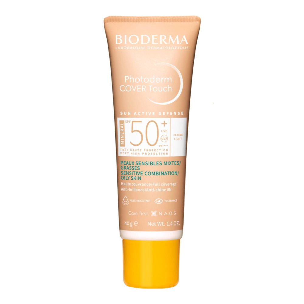 Protetor Solar Facial Bioderma Photoderm Cover Touch Mineral Fps 50+ Cor 2.0 Claro 40g