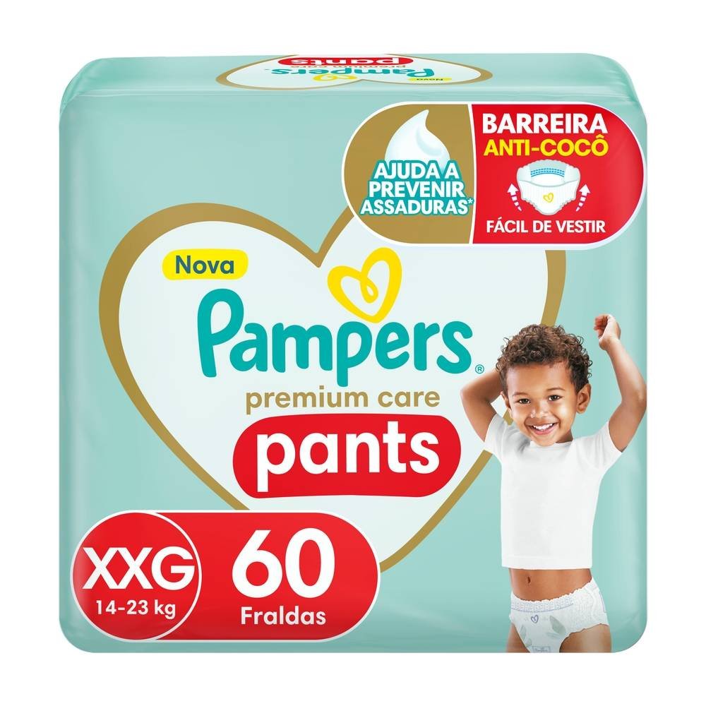 Fralda Pampers Pants Premium Care Xxg Com 60 Unidades