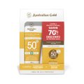 KIT AUSTRALIAN GOLD PROTETOR SOLAR CORPORAL FPS50 200G + PROTETOR SOLAR FACIAL FPS50 50G