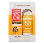 Kit Protetor Solar Australian Gold Toque Seco Fps50 200g + Protetor Solar Facial Fps50 50g