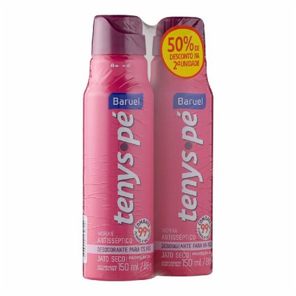 KIT TENYS PÉ DESODORANTE PARA OS PÉS JATO SECO WOMAN 92G COM 50% DE DESCONTO NA SEGUNDA UNIDADE