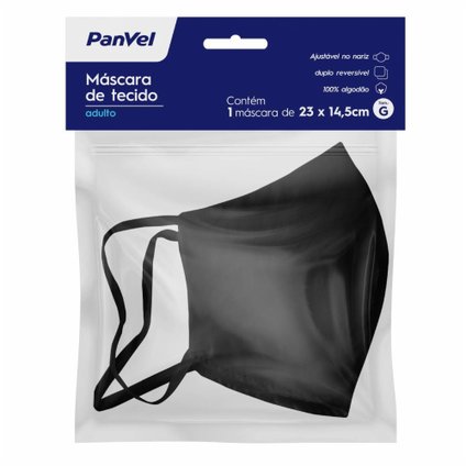 MÁSCARA DE TECIDO TRICOLINE DUPLO G PANVEL PRETA