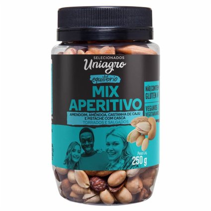 APERITIVO MIX DE NUTS UNIAGRO TORRADO E SALGADO 250G