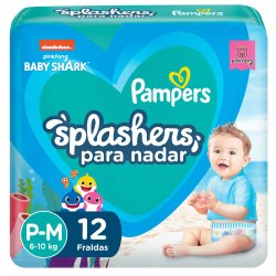 Fralda Para Nadar Pampers Splashers Baby Shark P-m 12 Unidades