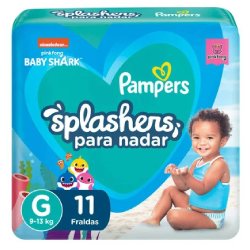 Fralda Para Nadar Pampers Splashers Baby Shark G 11 Unidades