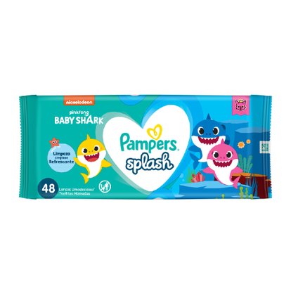 LENÇO UMEDECIDO PAMPERS SPLASH COM 48 UNIDADES