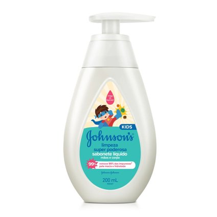 SABONETE LÍQUIDO JOHNSONS KIDS LIMPEZA SUPER PODEROSA 200ML