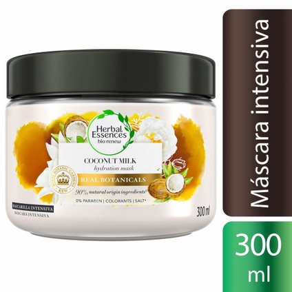 MÁSCARA DE TRATAMENTO HERBAL ESSENCES BIO RENEW HIDRATAÇÃO COM LEITE DE COCO 300ML