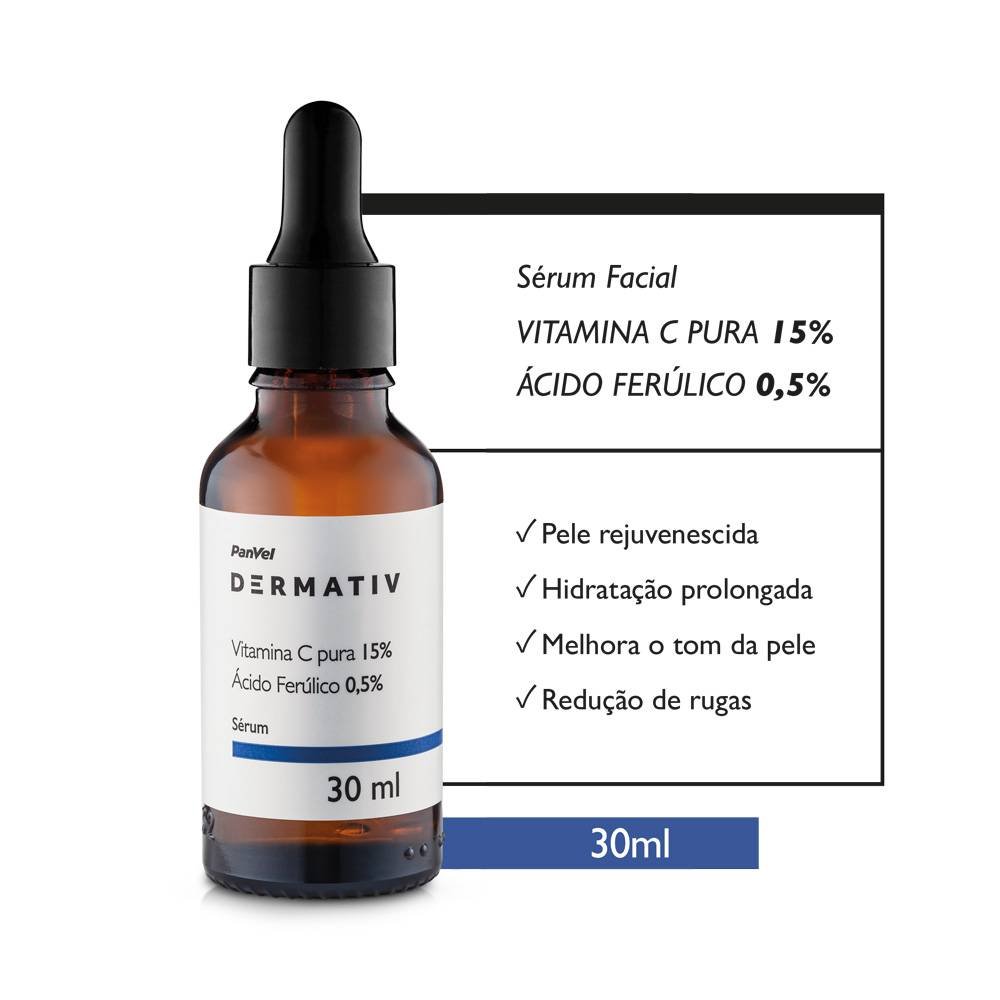 Serum Vitamina C 15% + Ácido Ferúlico 0,5% Panvel Dermativ 30ml