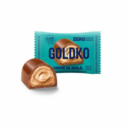 BOMBOM CHOCOLATE GOLD KO CREME DE AVELÃ ZERO AÇÚCAR 13,5G