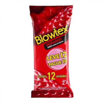 PRESERVATIVO BLOWTEX MORANGO 12 UNIDADES