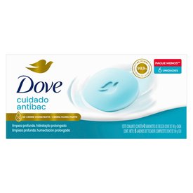KIT SABONETE EM BARRA DOVE CUIDADO ANTIBAC 6 UNIDADES 90G CADA
