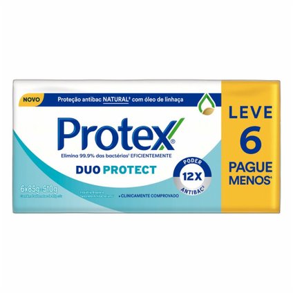 SABONETE ANTIBACTERIANO EM BARRA PROTEX DUO PROTECT 85G LEVE 6 PAGUE 5