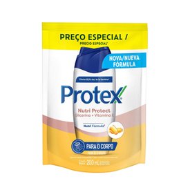 SABONETE LÍQUIDO ANTIBACTERIANO PARA AS MÃOS PROTEX NUTRI PROTECT VITAMINA E REFIL 200ML