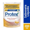 SABONETE LÍQUIDO ANTIBACTERIANO PARA AS MÃOS PROTEX NUTRI PROTECT VITAMINA E REFIL 200ML