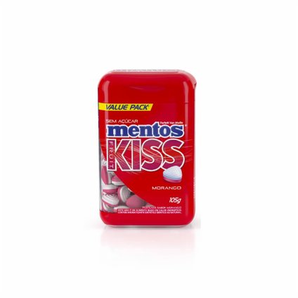 PASTILHA MENTOS KISS STRAWBERRY 105G