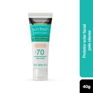 Acessar item PROTETOR SOLAR FACIAL NEUTROGENA SUN FRESH DERM CARE PELE CLARA FPS 70 40G