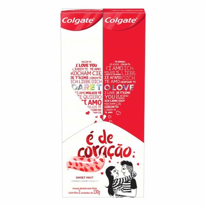 CREME DENTAL COLGATE DARE TO LOVE COM 2 UNIDADES DE 130G CADA